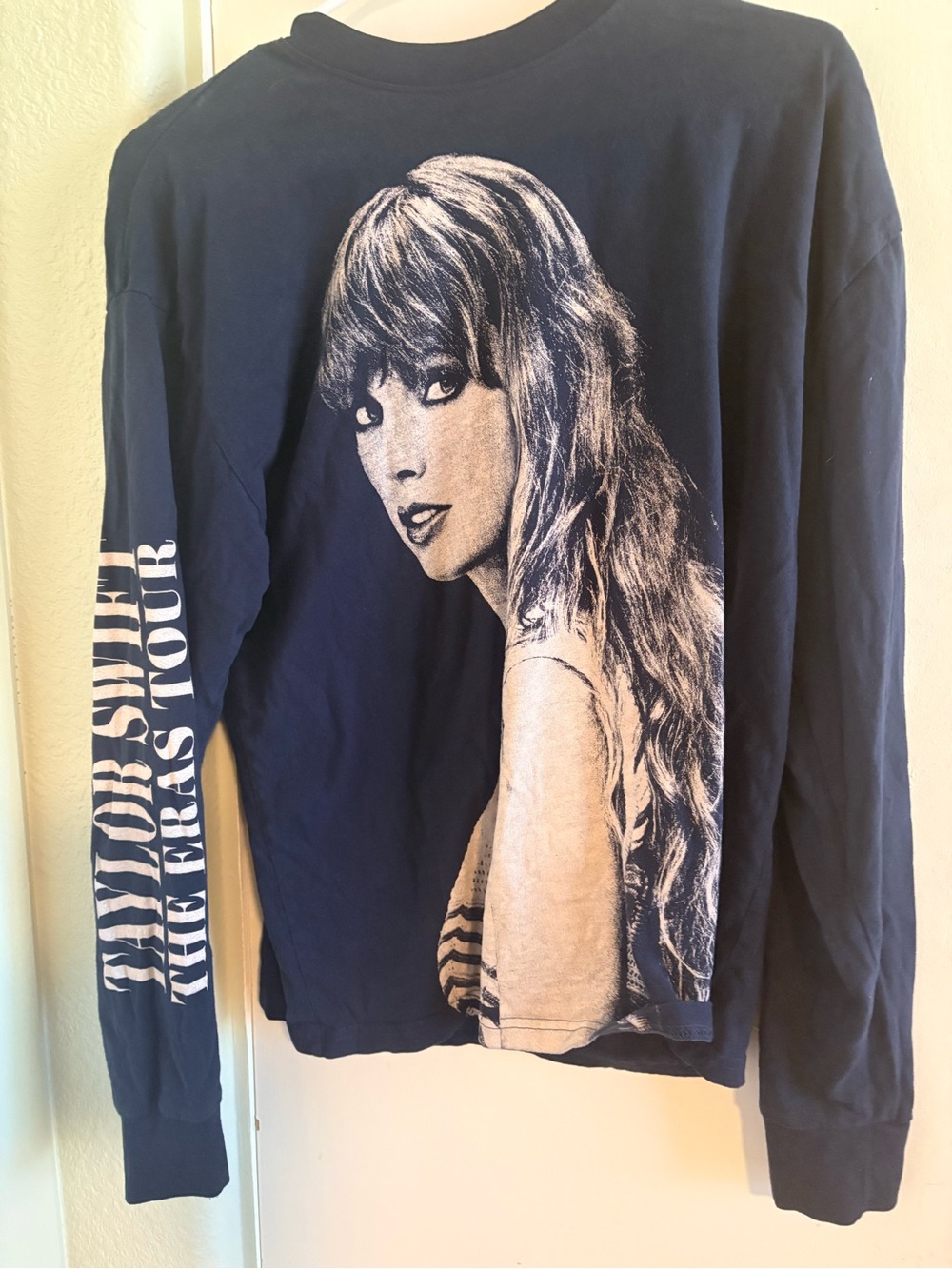 Taylor Swift Navy Long Sleeve Portrait Graphic Tee